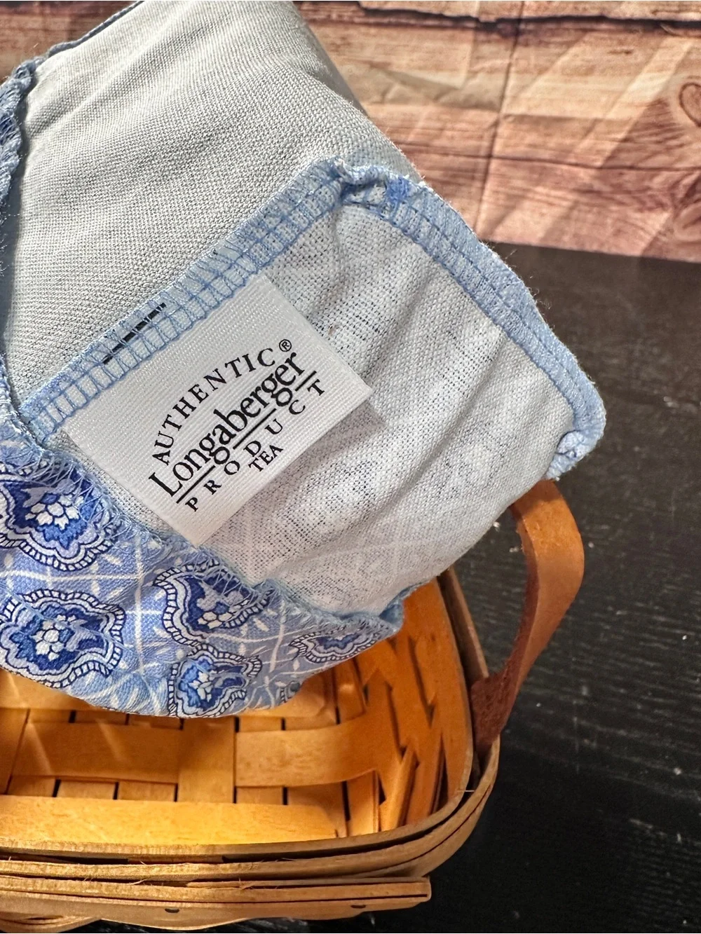 Longaberger Tea Basket With Provincial Paisley Liner And Protector 2001